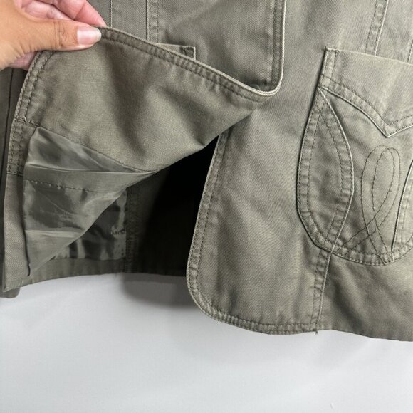 H&M Blazer Jacket Womens 6 Embroidered Western Pockets Utility Military Gorpcore - Picture 7 of 15